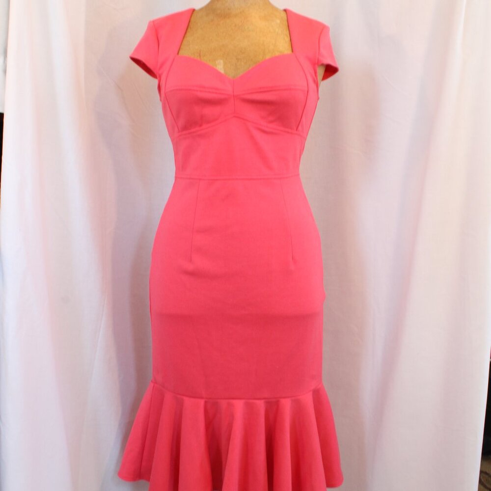 VENUS Pink Trumpet Flair Midcalf Dress